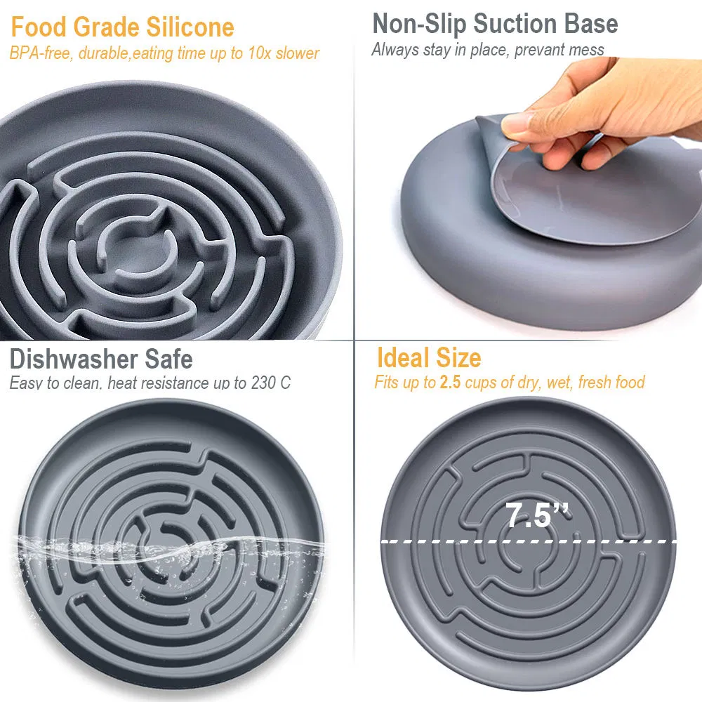 Wholesale Pet Supply Custom High-Quality Food-Grade Silicone Food Slow Eat Pet Feeder Silicone Dog Bowl for Cat/Dog Feeding