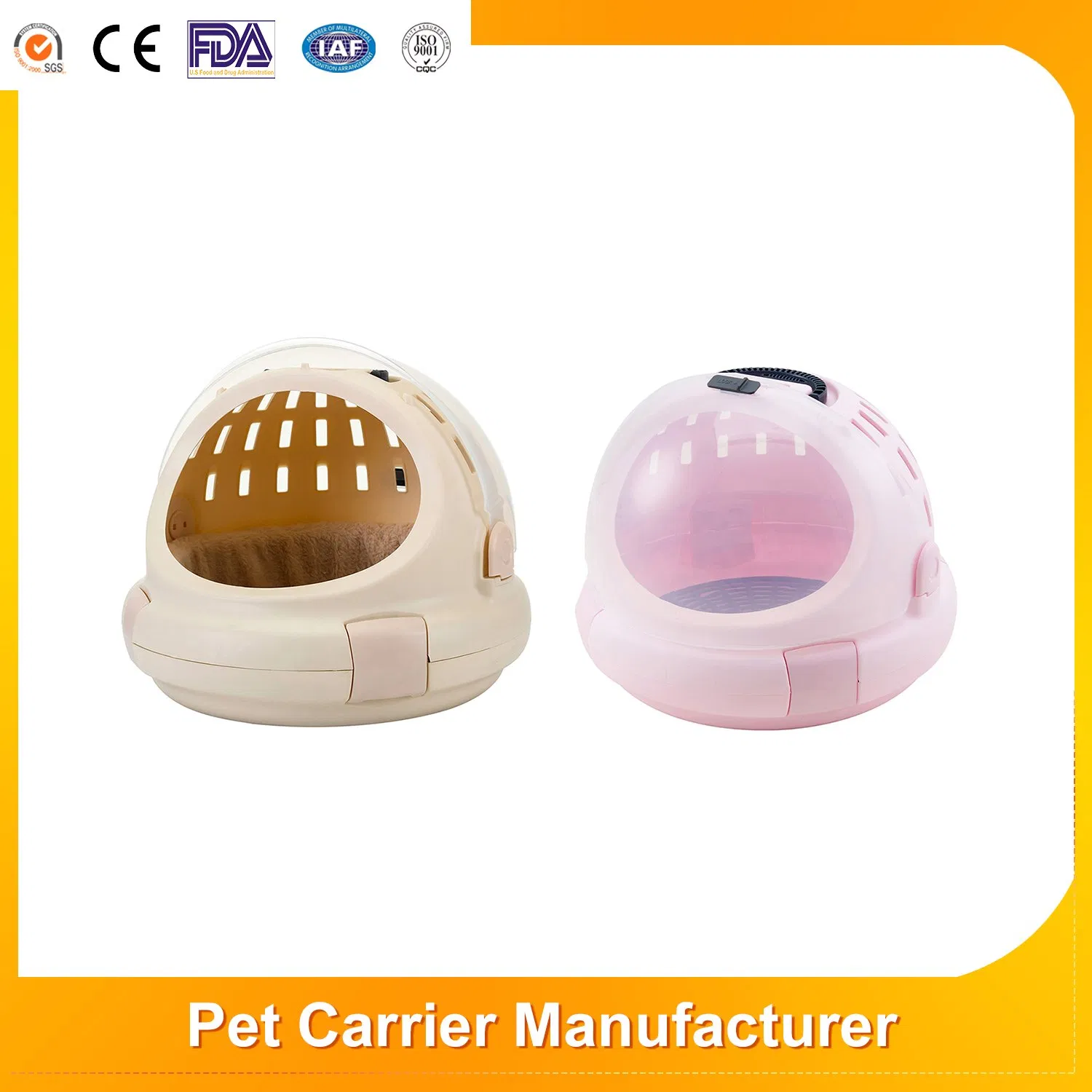 Eco-Friendly Polypropylene Luxury Dog Travel Crate Pet Suitcase Air Kennel Plastic Pet Supplier XL Designer Cat Carrier