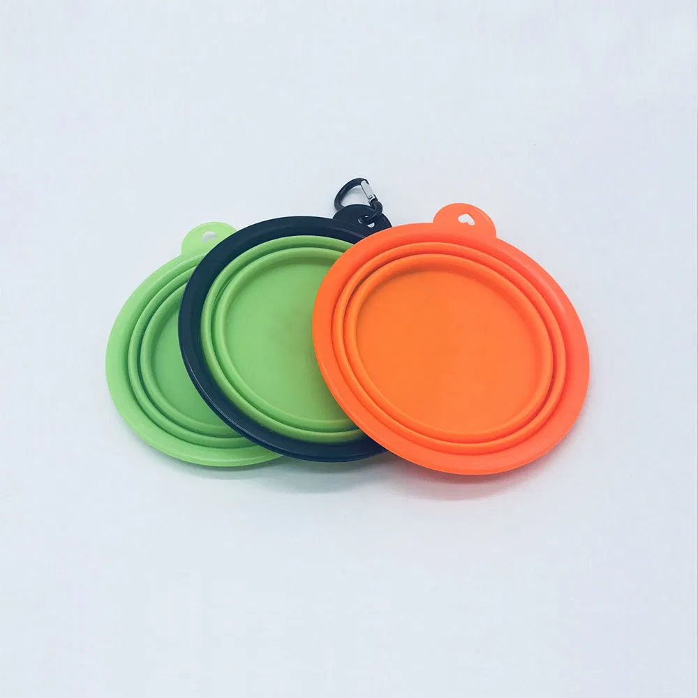 Colored Portable Silicone Folds Pet Food Cat Feeding Bowl