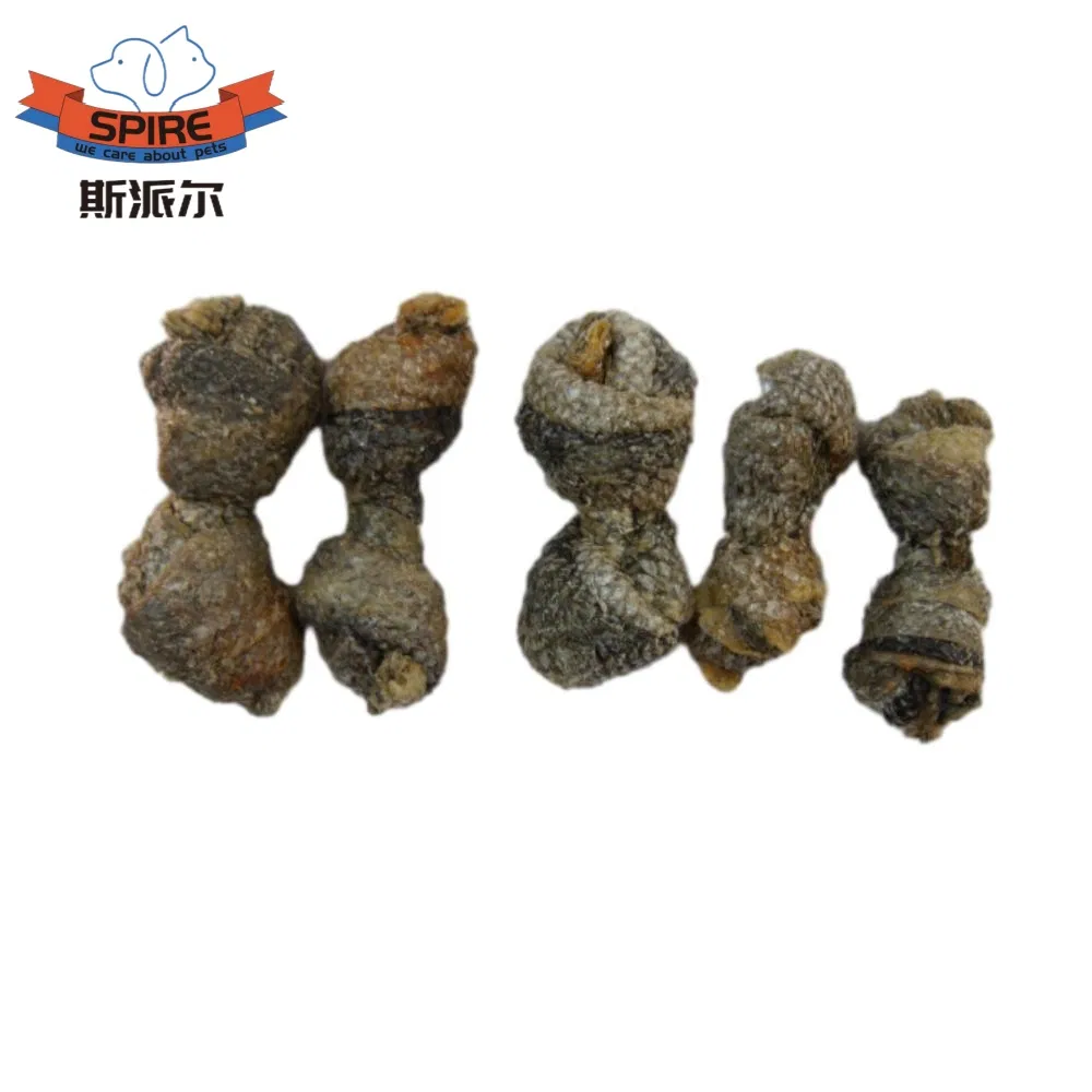 China OEM Factory Custom Label Deep Sea Salmon Skin Knotted Bone Pet Product