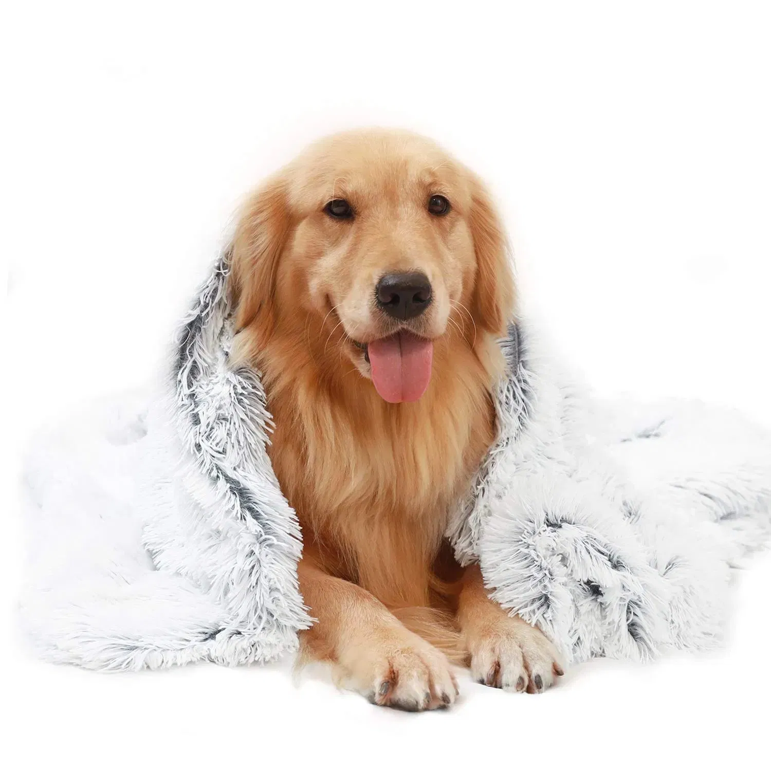 Printed Faux Fur Shag Dog Throw Thick Fuzzy Shaggy Pet Blankets