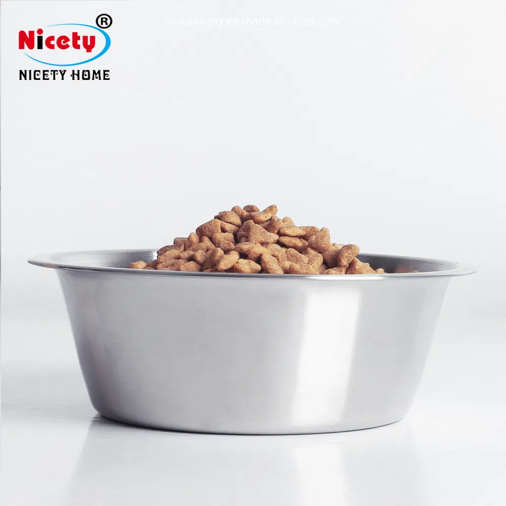SUS 201 Dog Food Bowl Dish Pet Supplies Drinking Bowl Feeding Plate Stainless Steel Pet Bowl