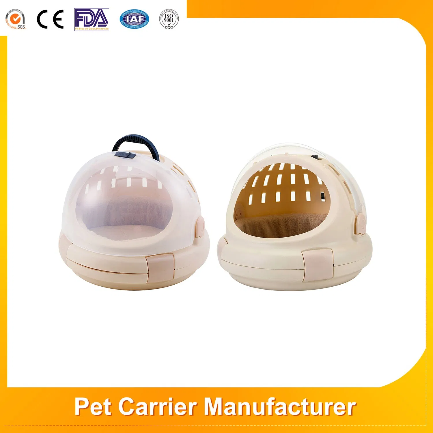 Eco-Friendly Polypropylene Luxury Dog Travel Crate Pet Suitcase Air Kennel Plastic Pet Supplier XL Designer Cat Carrier