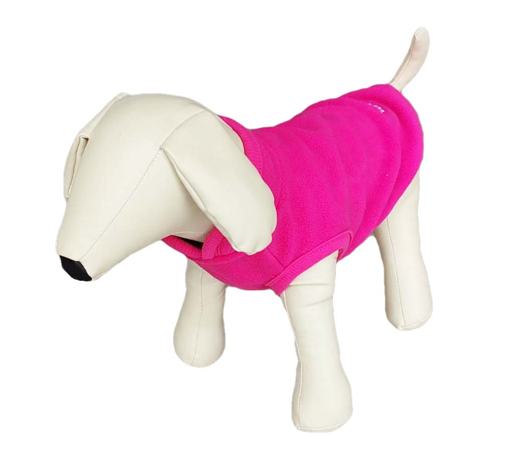 Durable Pink Polar Fleece Dog Pet Embroidery Vest Clothes Apparel