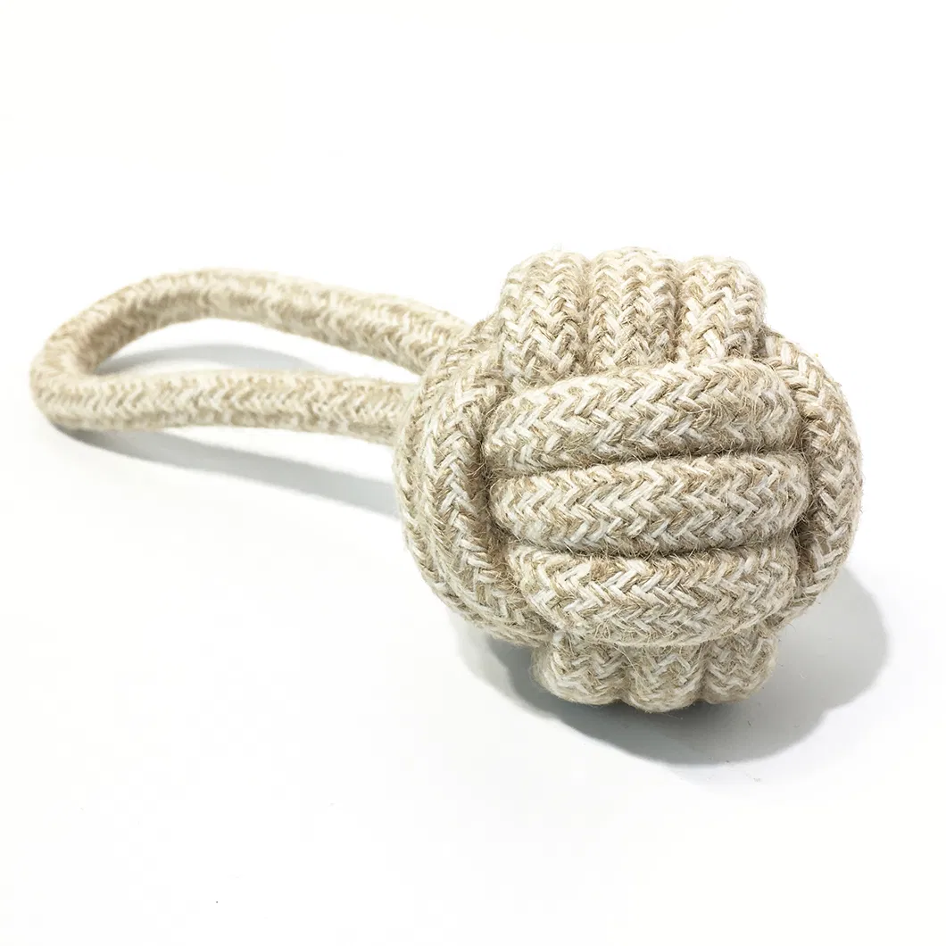 Interactive Training Chewing Hemp Cotton Rope Ball Dog Toy Pet Accessories