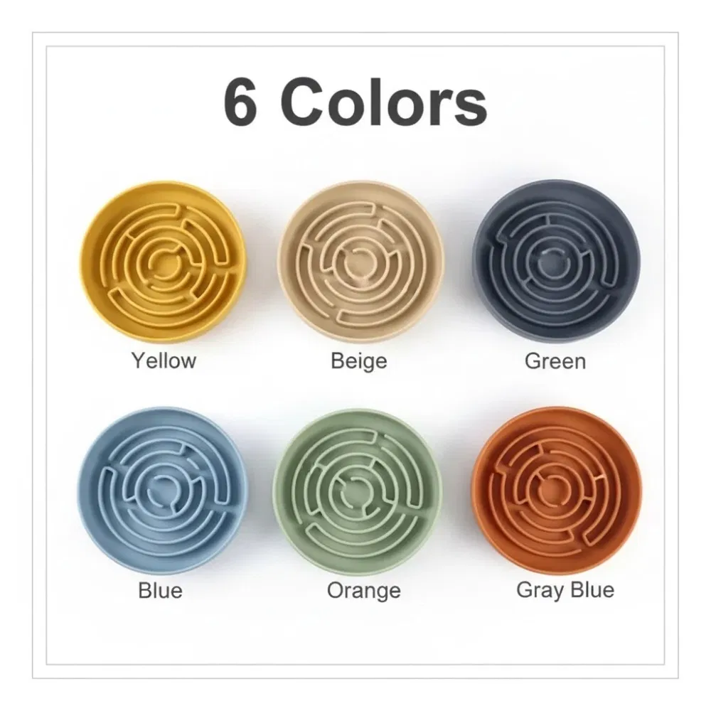 FDA Silicone Dog Bolwl Wholesale Multicolour Slow Feeding Pet Bowl Anti Slip Design Bulk Order Personalized Pet Bowl