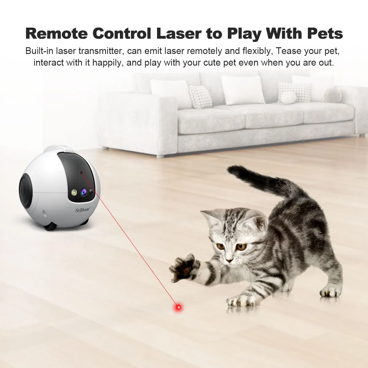 Smart Pet Monitoring Device with APP Control, Motion Alerts, and 6 Ai Interaction Modes