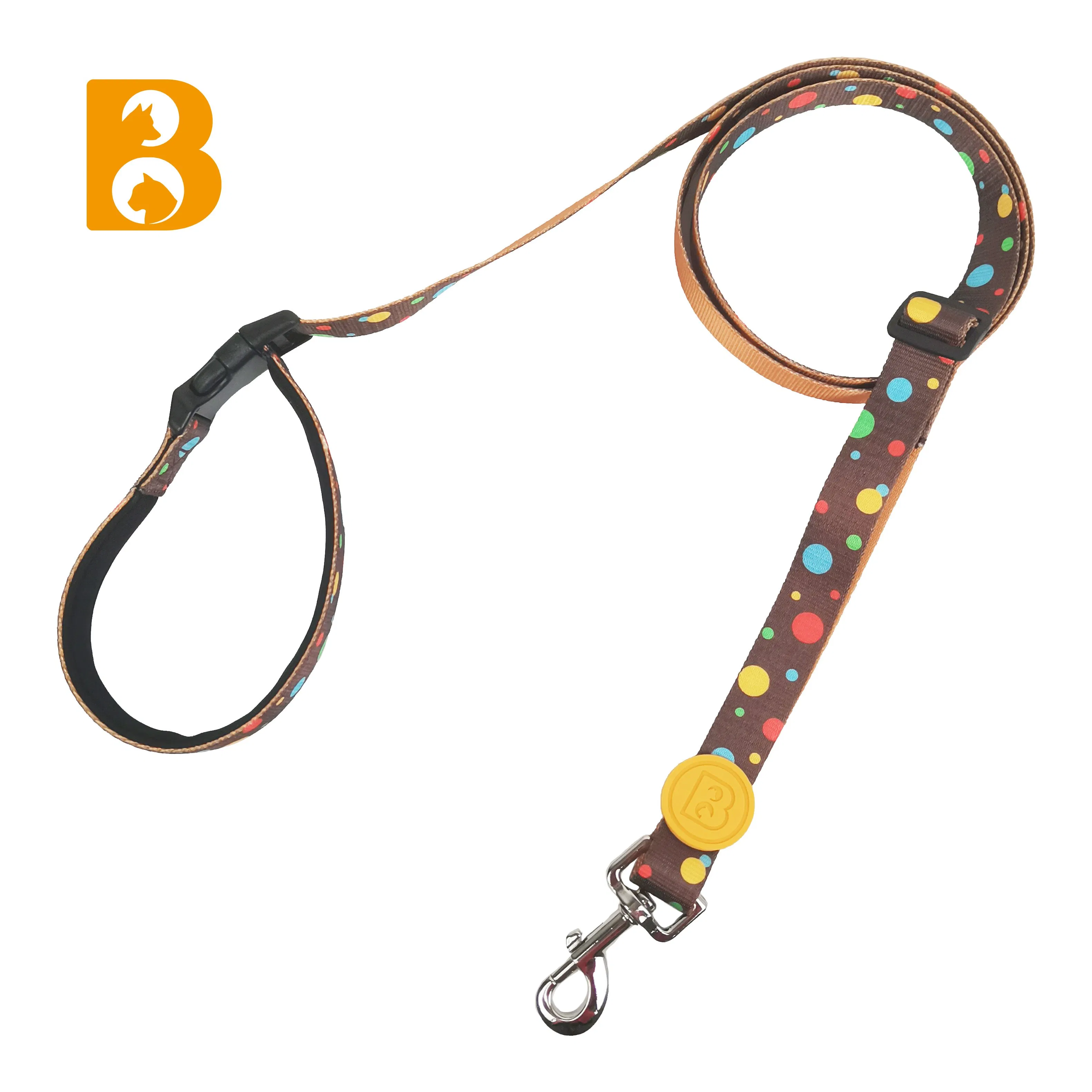 5 Ways Fashion Low Quantity Printing Dog Leads Polyester Durable Adjustable Dog Leash Matching Dog Collar Pet Accessories