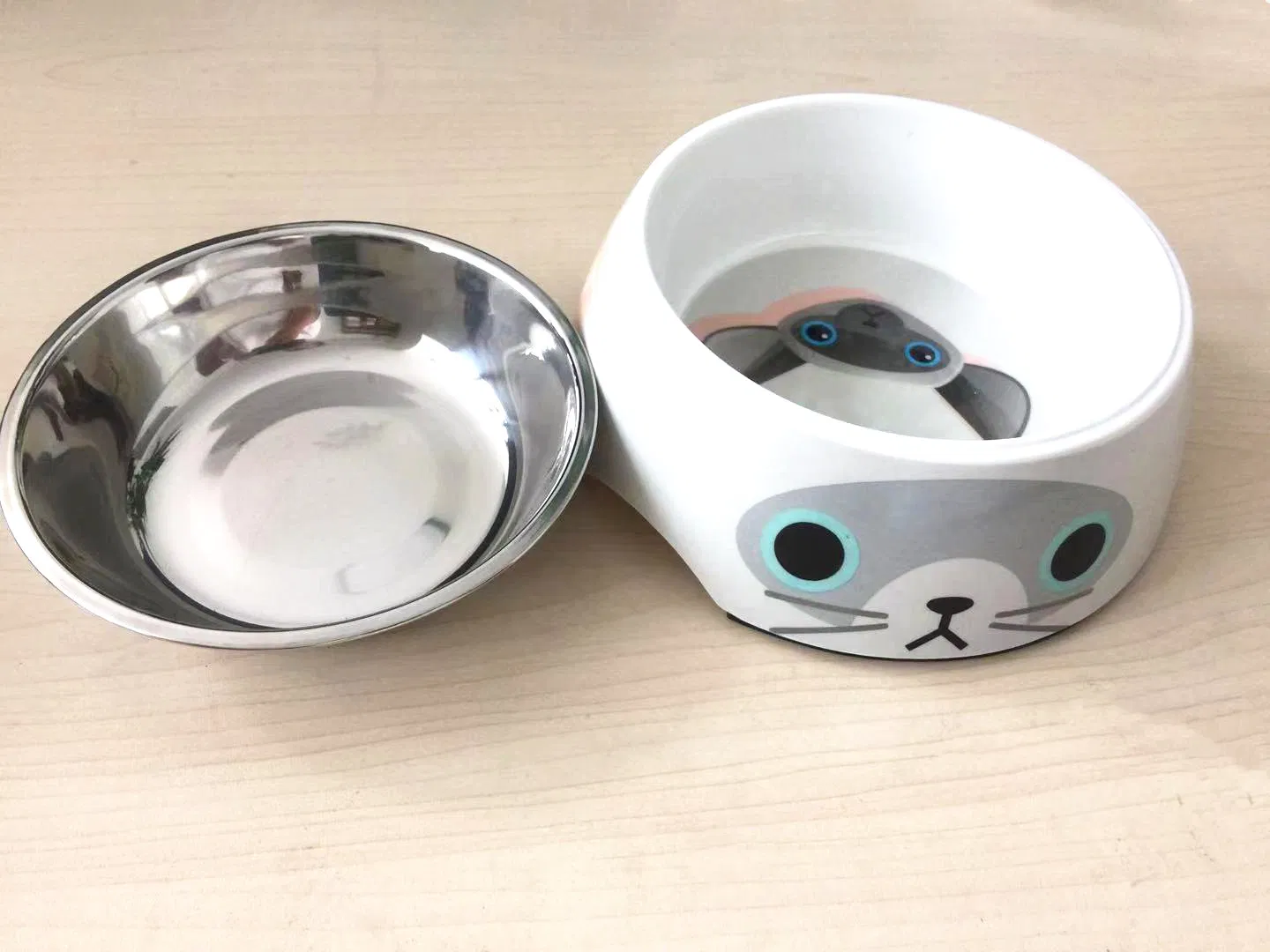 Dog Cat Pet Feeders Feeding Bowls Stainless Steel Water Food Treat Single Bowl