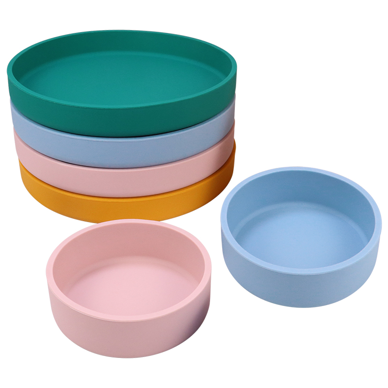 Factory Price OEM Custom Wholesale Reusable Slicon Cat Dish Plate Food Grade Silicone Dog Feed Feeding Slow Water Bowls for Pet Food Storage