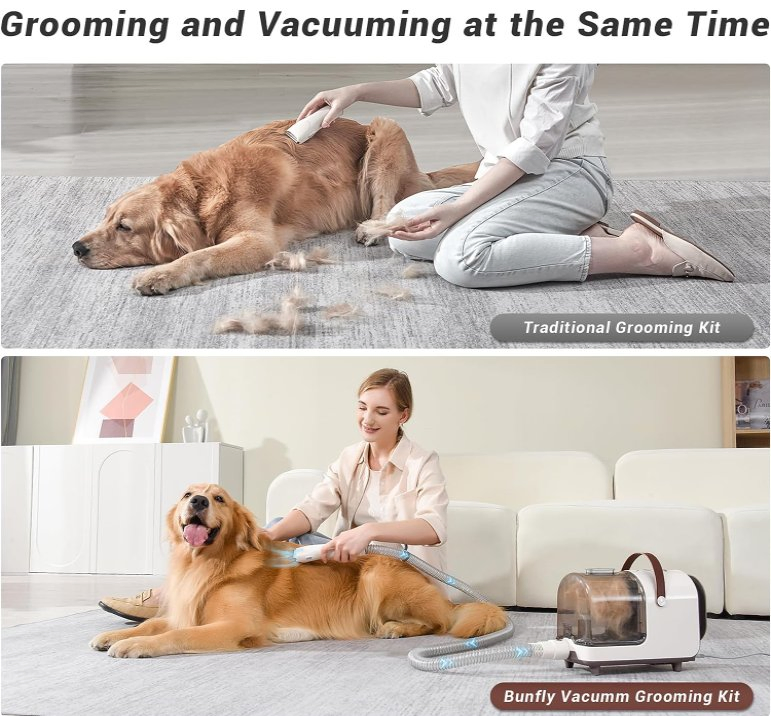 7 Pet Grooming Tools Dog Bush and Vacuum Suction 99.99% Hair