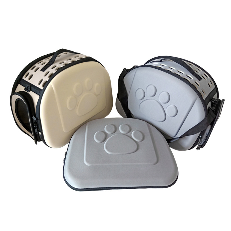 Customized Logo Printed Breathable Portable Waterproof EVA Pet Carrier Travel Bag