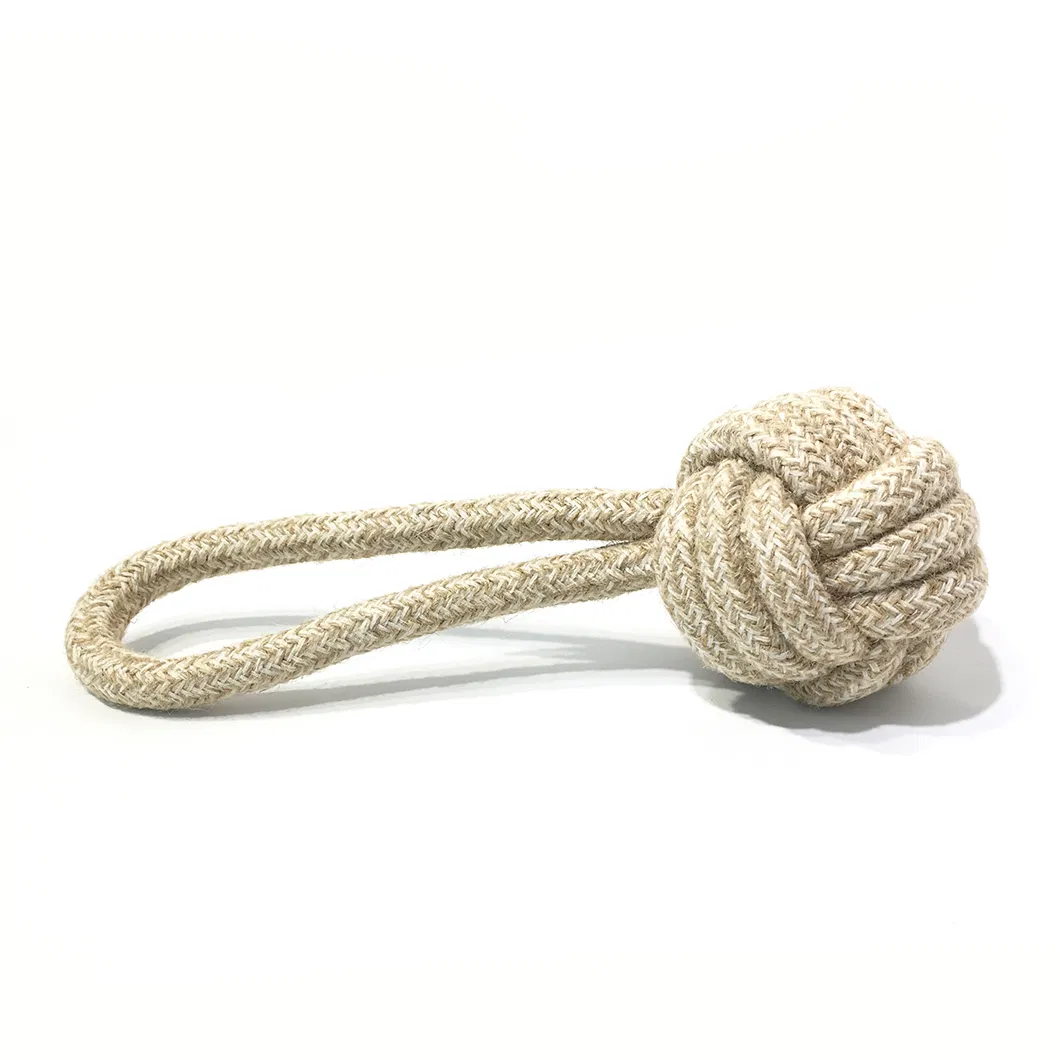 Interactive Training Chewing Hemp Cotton Rope Ball Dog Toy Pet Accessories