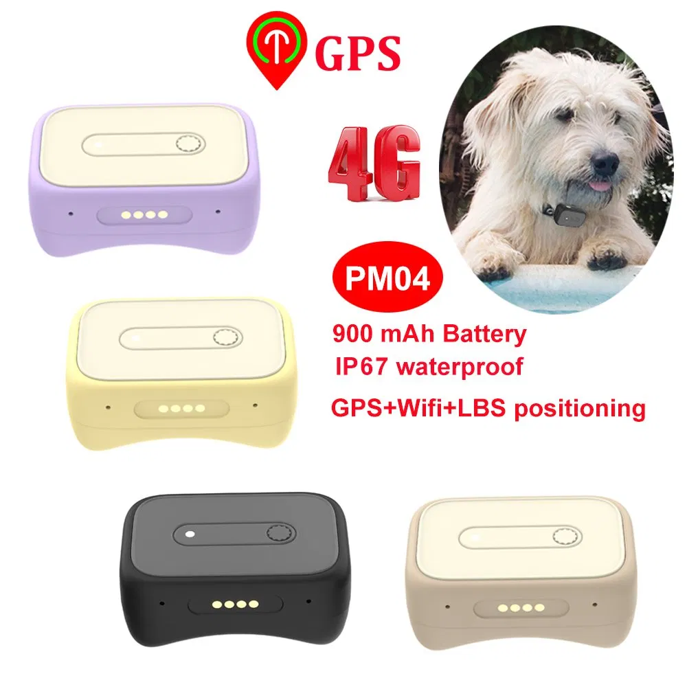 4G Anti Lost IP67 Waterproof Smart Pets Puppy Security Electronic Tracker GPS device with app remote monitoring PM04