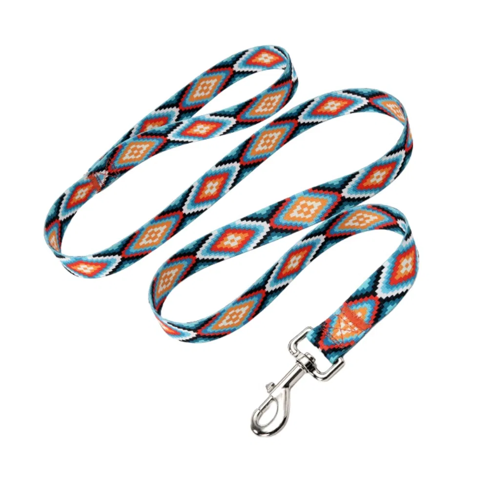 Wholesale Dog Leash with Pattern Printing Zinc Alloy Hook Pet Supplies Manufacturer Custom Collar Style for Pet Leash
