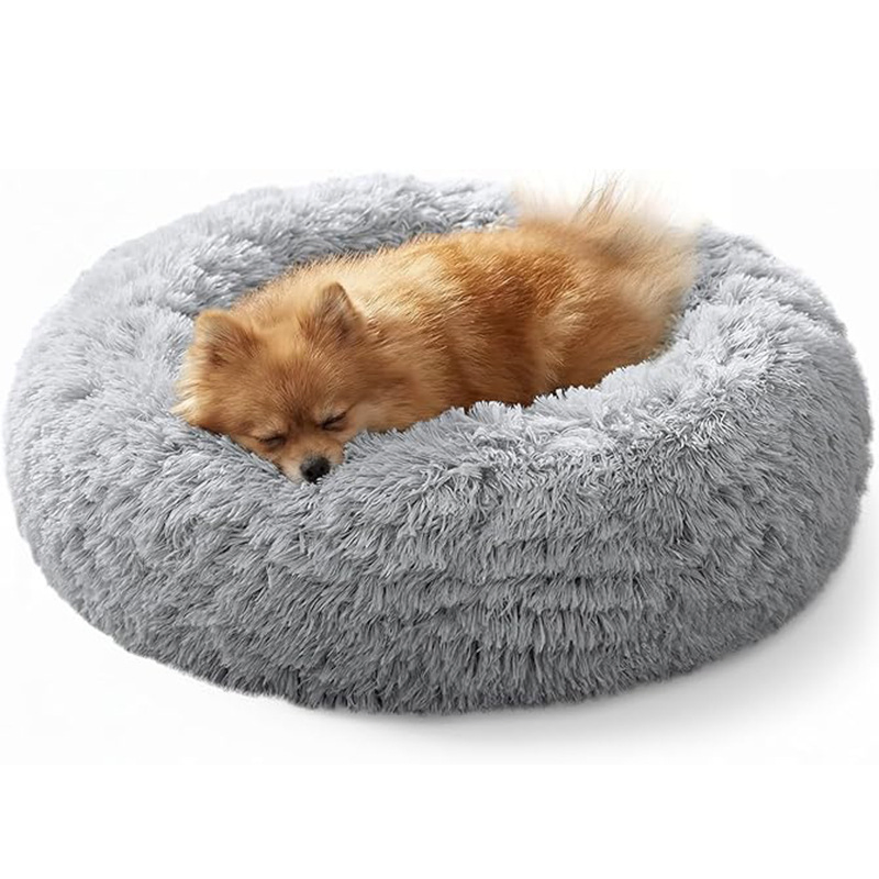 Fluffy Calming Donut Pet Bed for Dogs &amp; Cats, Washable Wholesale