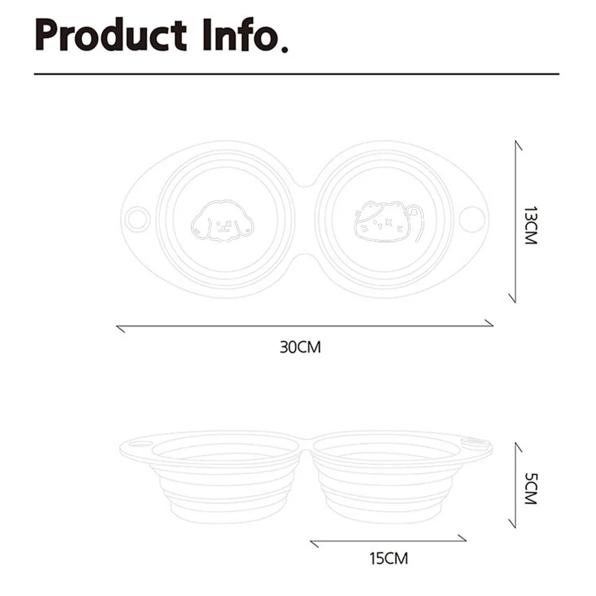 Customized Portable Foldable Dog Bowl Collapsible Pet Travel Feeding Bowl Double Foldable Food Grade Silicone FDA Approved