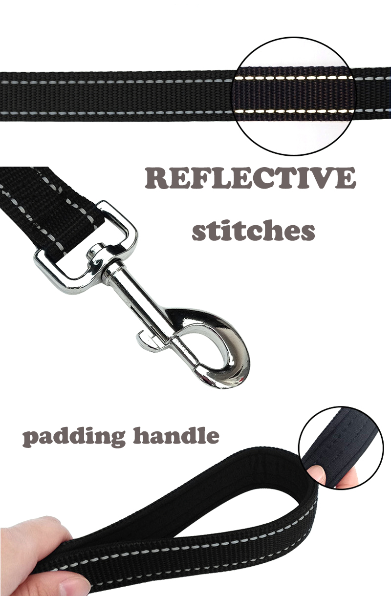 Custom 2.5 Cm Width Heavy Duty Adjustable Pet Soft Comfy Strap Safety Reflective Stitch Dog Collar and Leash