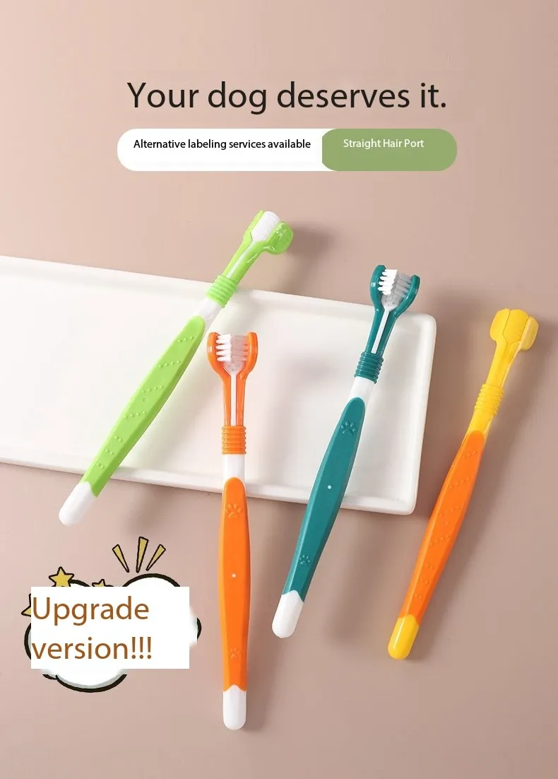 3-Sided Pet Toothbrush Detail 4