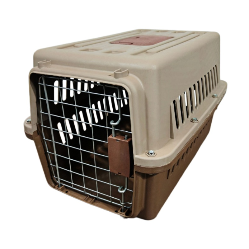 Pet Airline Carrier Bag for Dogs Cats-Portable Adjustable Plastic Cage Button Closure Solid Large Capacity Outdoor Travel
