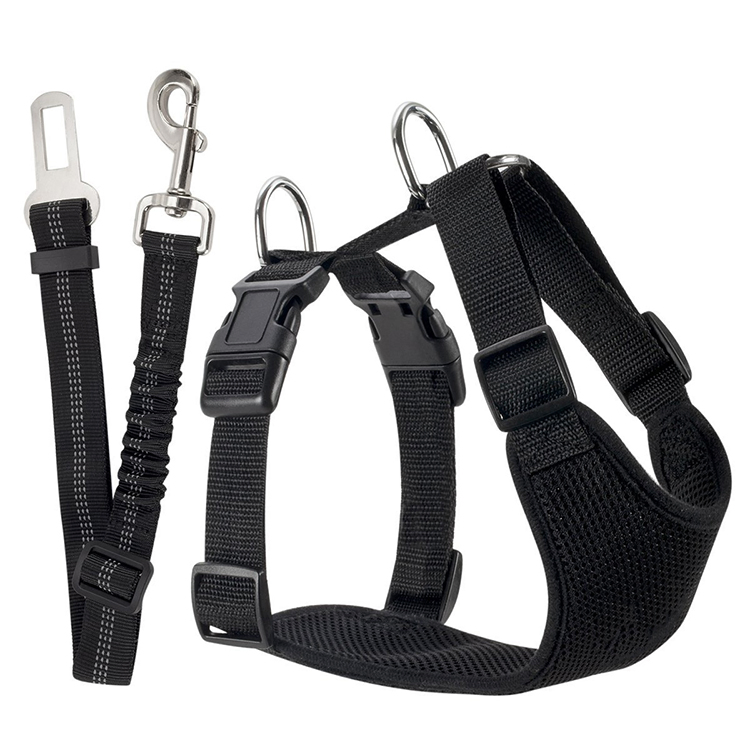 Pet Dog Adjustable Safety Dog Car Seat Belt with Mesh Vest