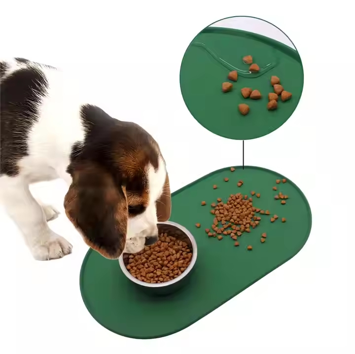 Silicone Pet Meal Mat Waterproof Food Grade Silicone Placemat Pet Cat &amp; Dog Food &amp; Water Feeding Bowl Tray Pad Mat Placemat