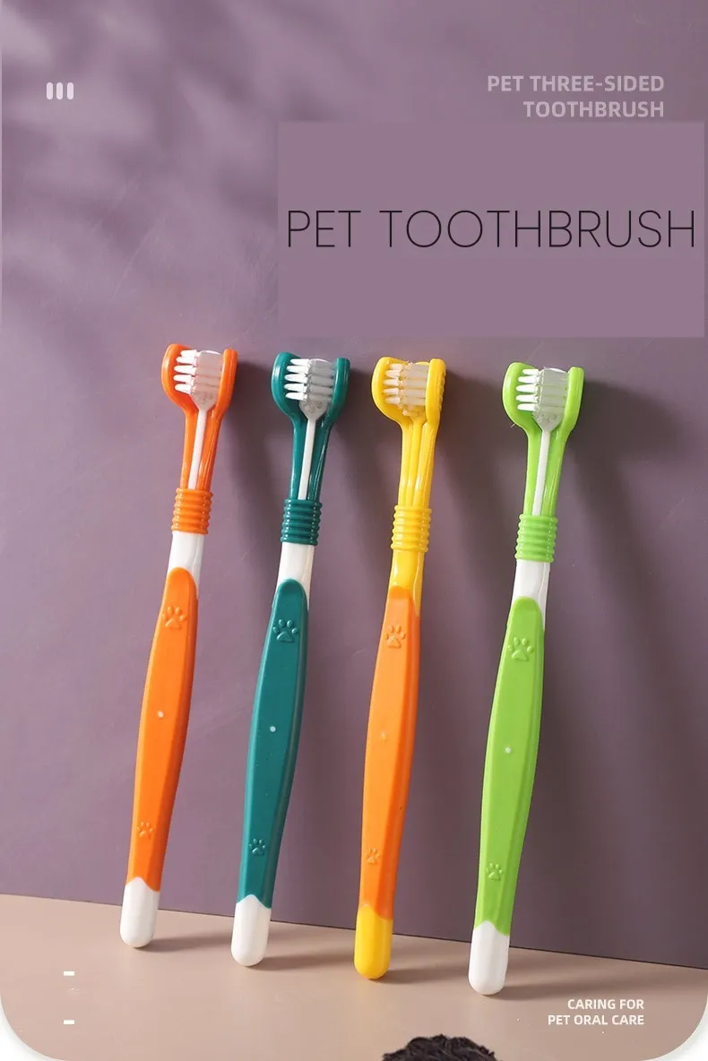 3-Sided Pet Toothbrush Detail 1