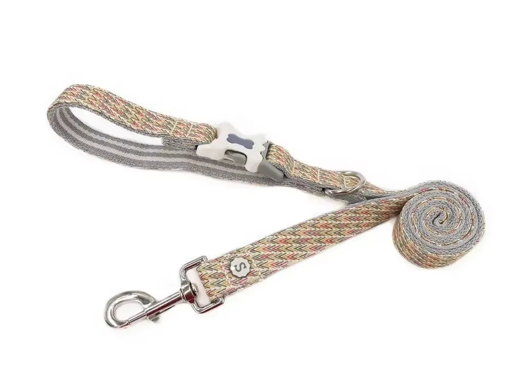 Bone Buckle Dog Collars Leashes Heavy Duty Custom Print Pet Dog Leash