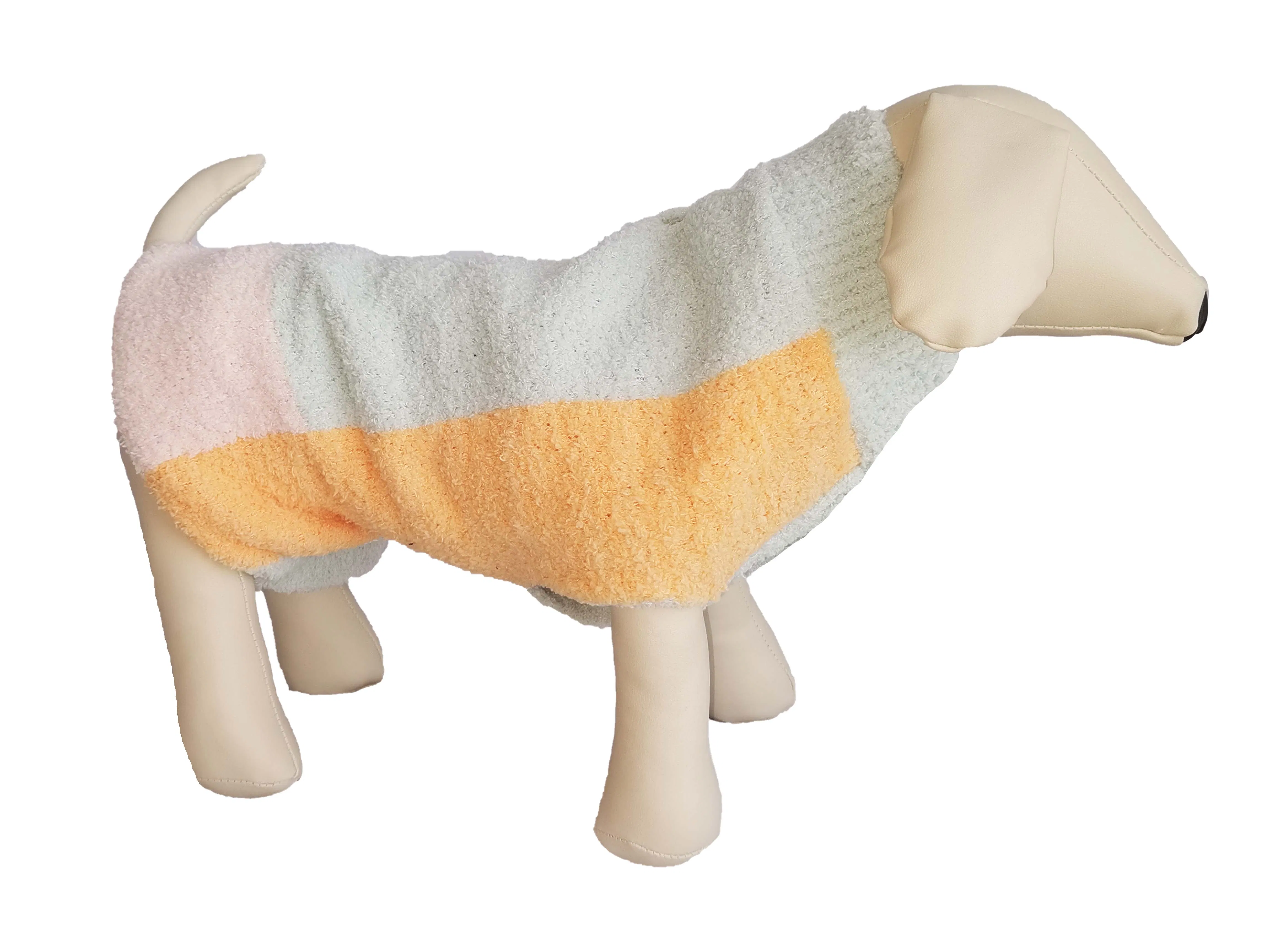 Quality Soft Constrast-Color Jacquard Half-Flannel High-Collar Winter Warm Cat Dog Knitted Sweater Clothes Pet Apparel