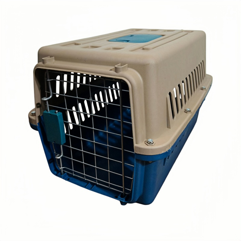 Pet Airline Carrier Bag for Dogs Cats-Portable Adjustable Plastic Cage Button Closure Solid Large Capacity Outdoor Travel