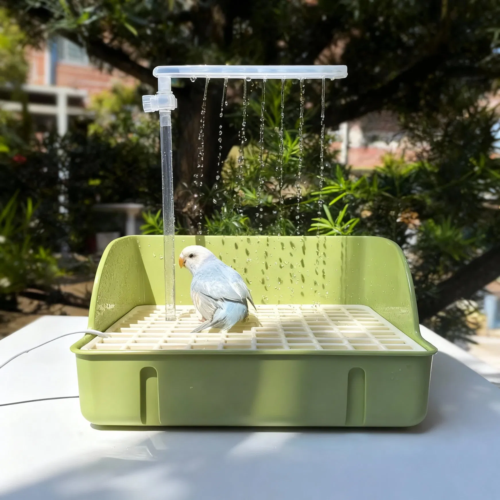 Automatic Water Circulation Parrot Shower Bath Large Self-Cleaning Bird Bathing Pool with Pump System Pet Bird Grooming Supplies