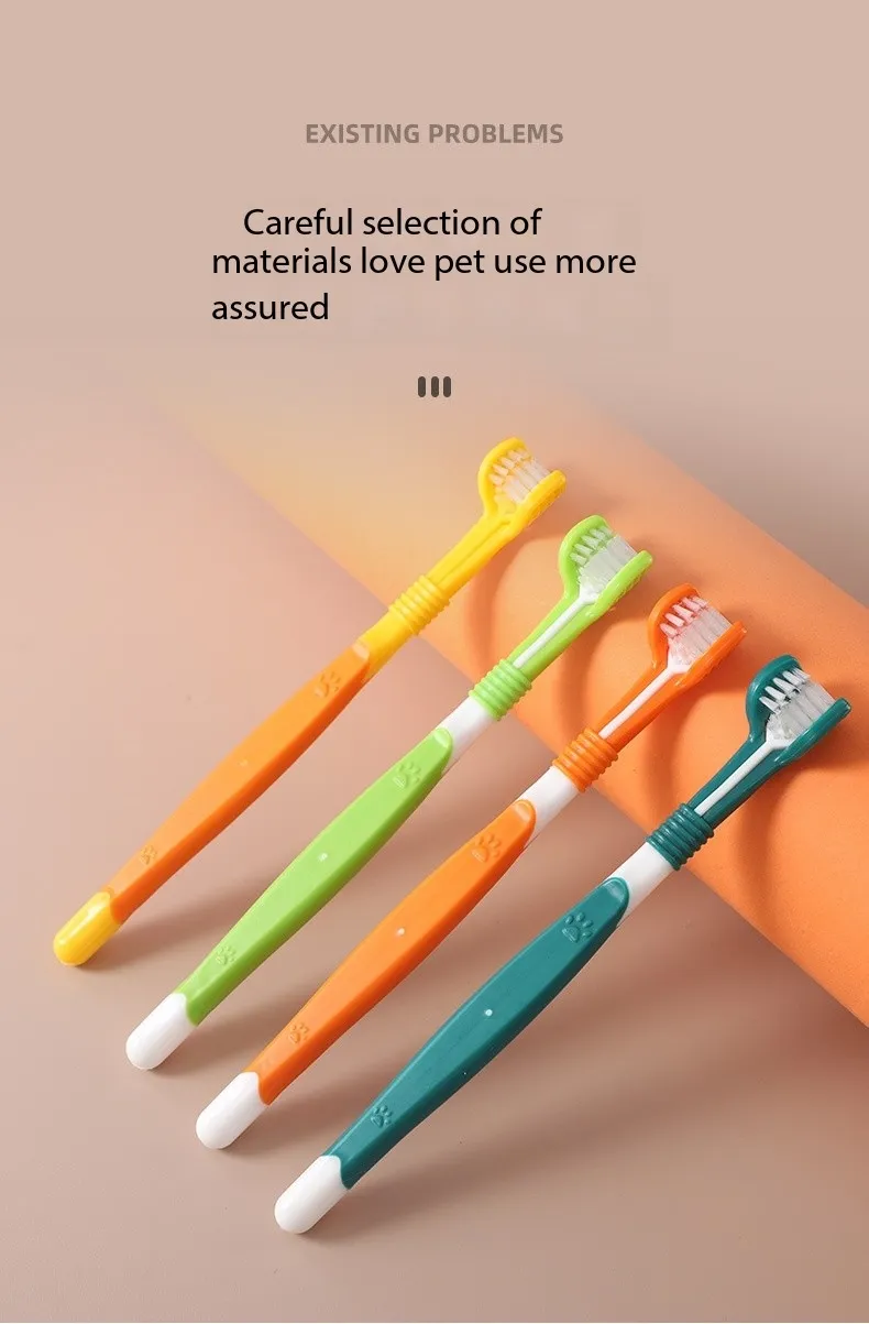3-Sided Pet Toothbrush Detail 6
