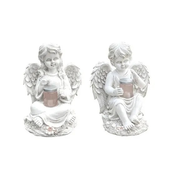 Outdoor Bird Feeder Garden Statue Kneeling Angel with Flower Od013_12