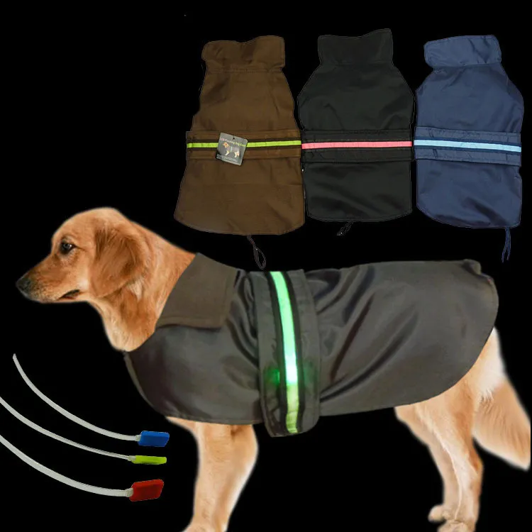 Waterproof Raincoat Safety LED Night Pet Clothes 1