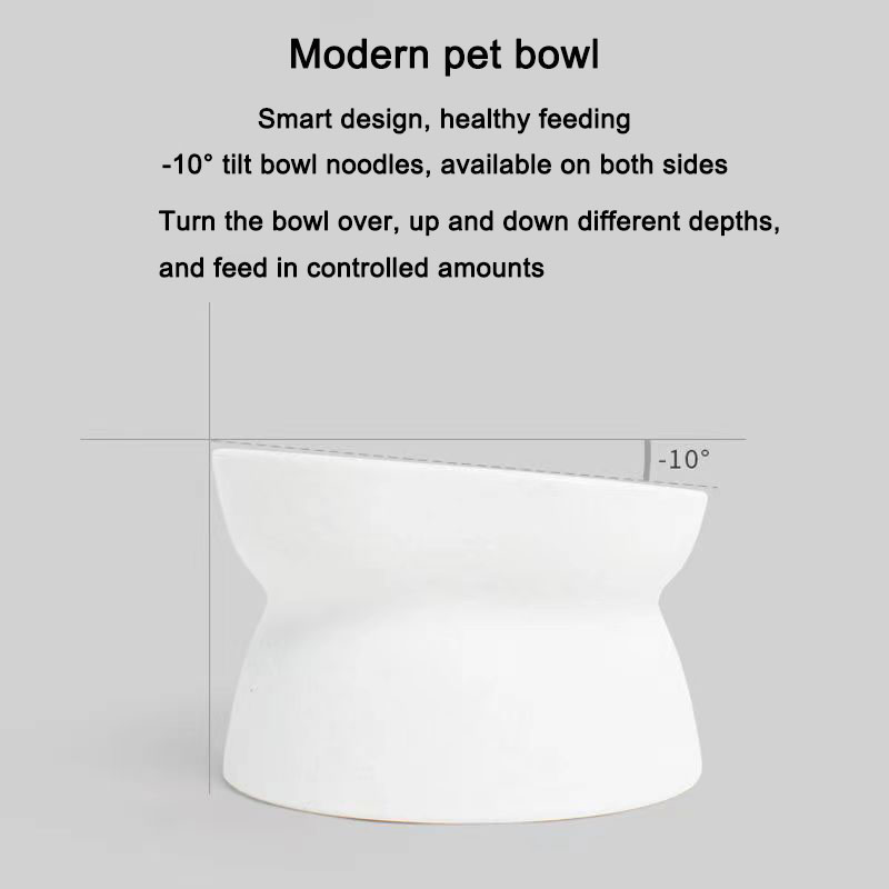 Pet Bowl Plastic High Foot Diagonal Bowl Cat Dog Neck Guard Against Upset Feeding Bowl Cat Drink Water Bowl