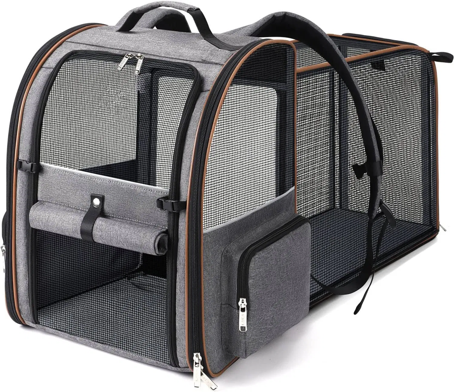 Expandable Pet Cat Backpack Carrier Foldable Puppy Backpack Carrier for Travel