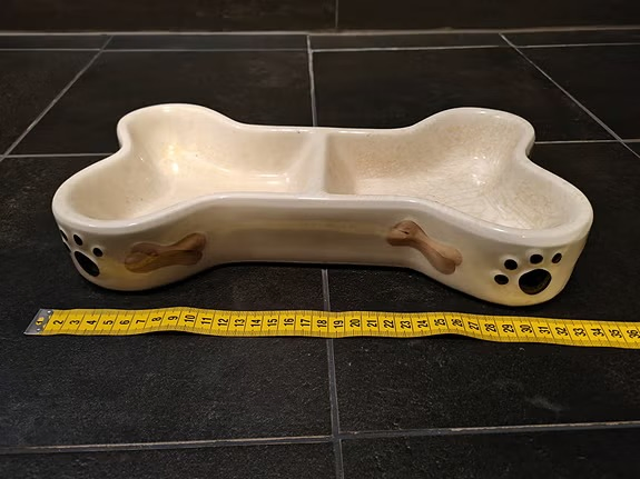 Wholesale OEM Creative Speckled Glaze Ceramic Pet Bowl with Bone Divider Pet Water &amp; Feeding Bowl