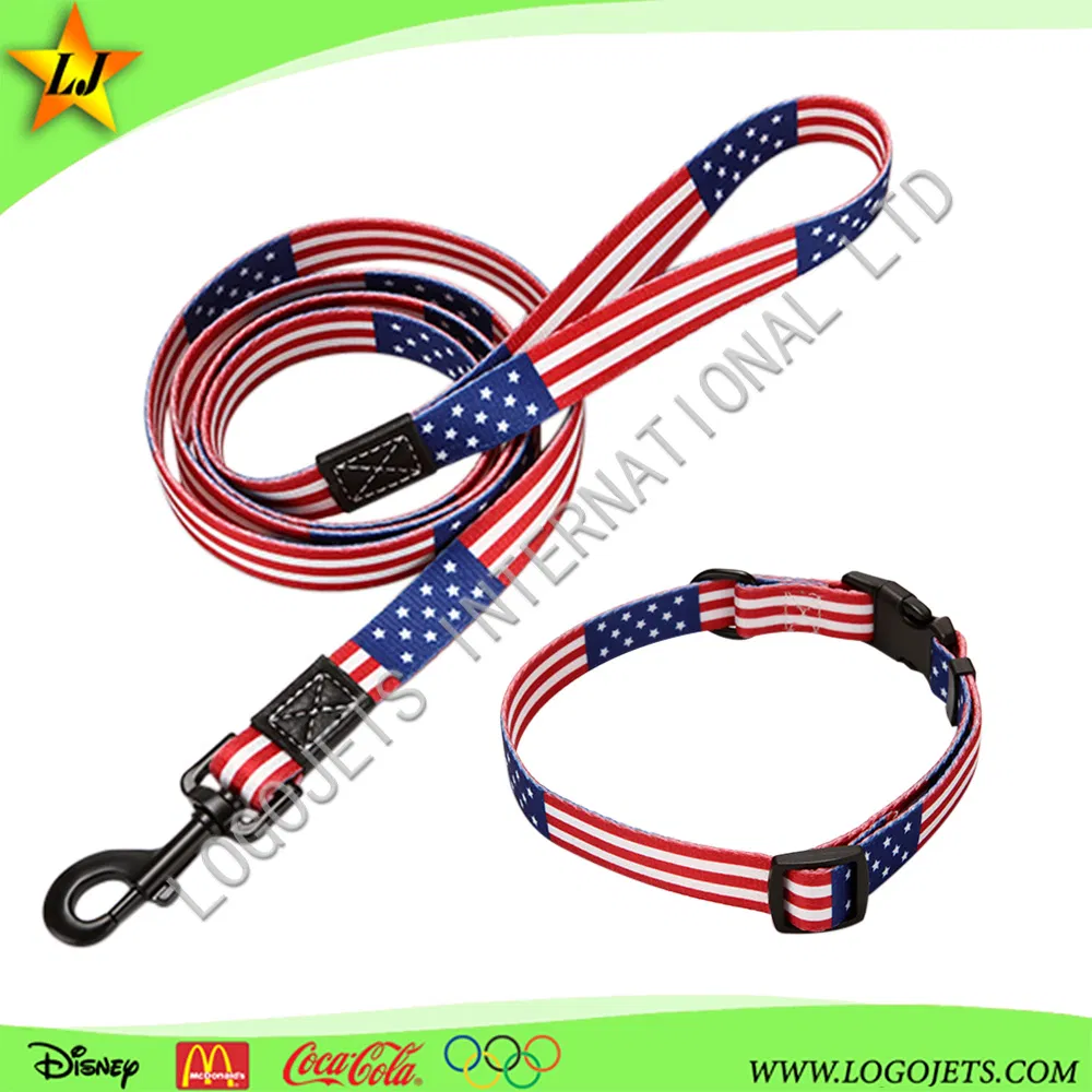 Personalized Customized Logo Printed Durable Pet Dog Collar Leashes