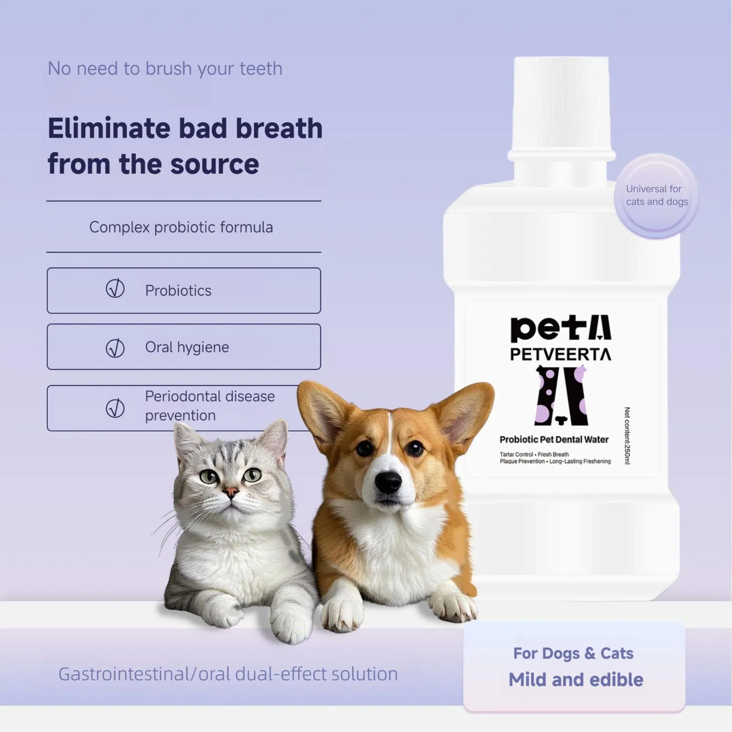 Probiotic Pet Teeth Freshener Safe and Effective Oral Care for Dogs and Cats