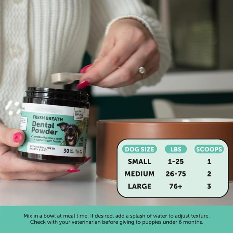 Pet Dental Powder Plaque Oral Care Supplement Support Fresh Breath Cleaning