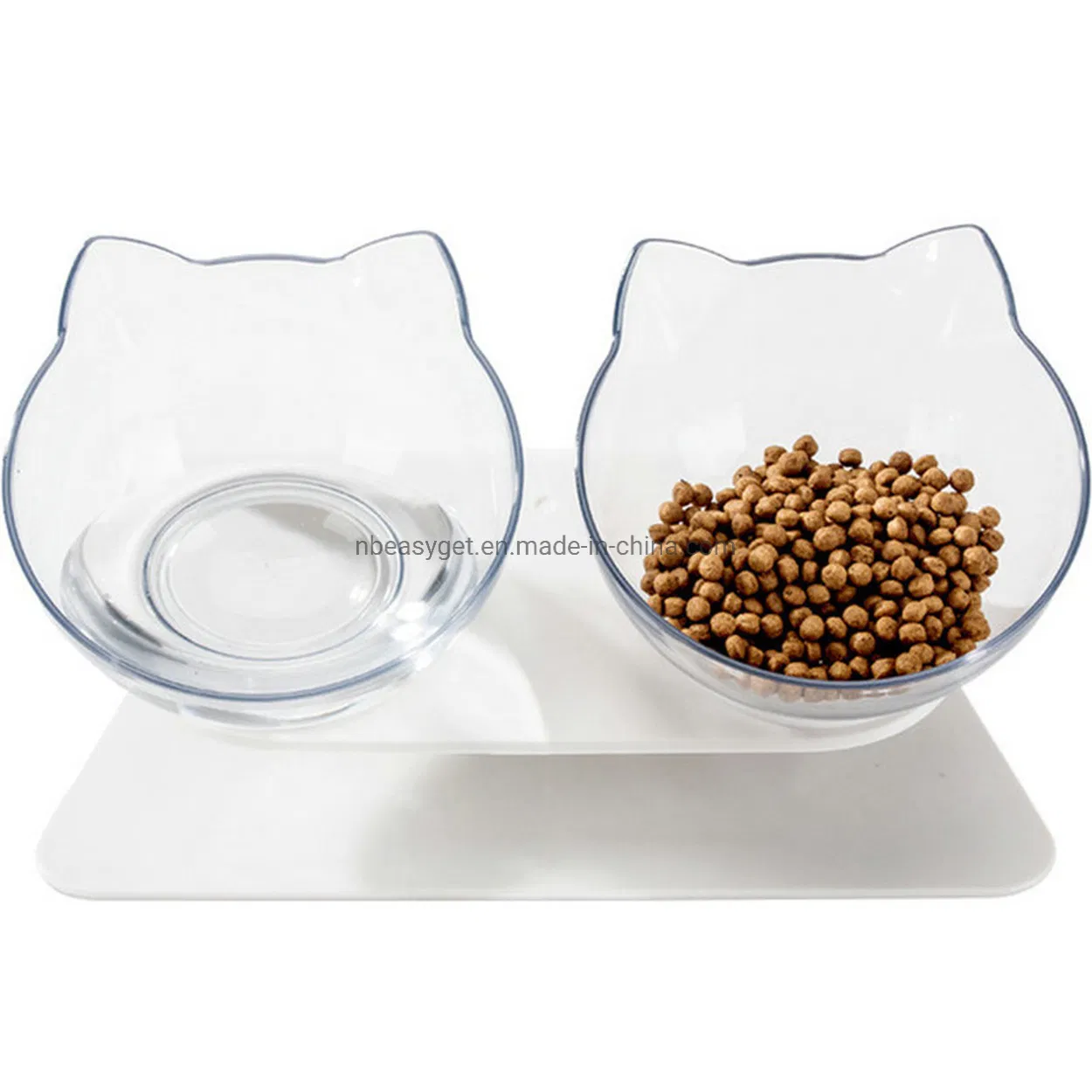 Double Pet Bowl Transparent Feeding Bowl Cats Small Dogs Set Two Esg12369