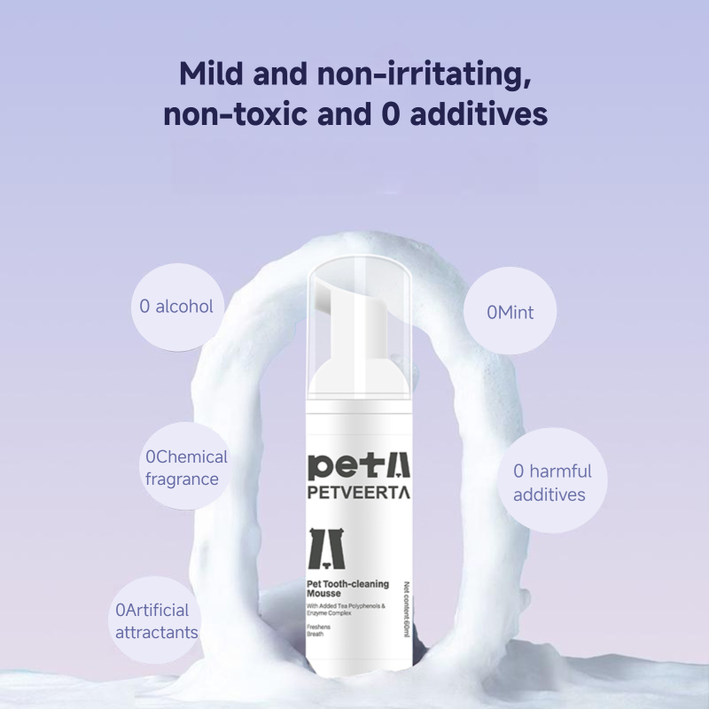 Easy to Use Pet Dental Cleaning Mousse for Brushless Oral Care Solution