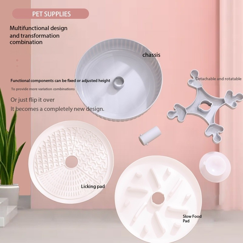 Pet Supplies New Pet Plastic Feeder Licking Mat Slow Feeding Dog Bowl