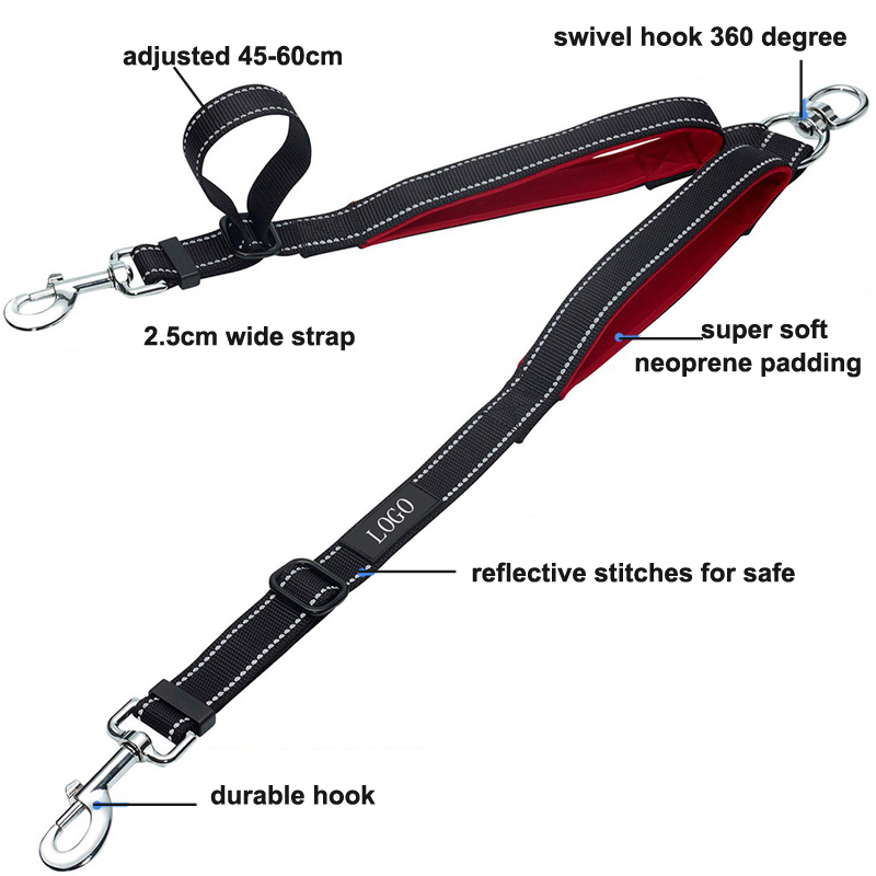 Custom 2.5 Cm Width Heavy Duty Adjustable Pet Soft Comfy Strap Safety Reflective Stitch Dog Collar and Leash