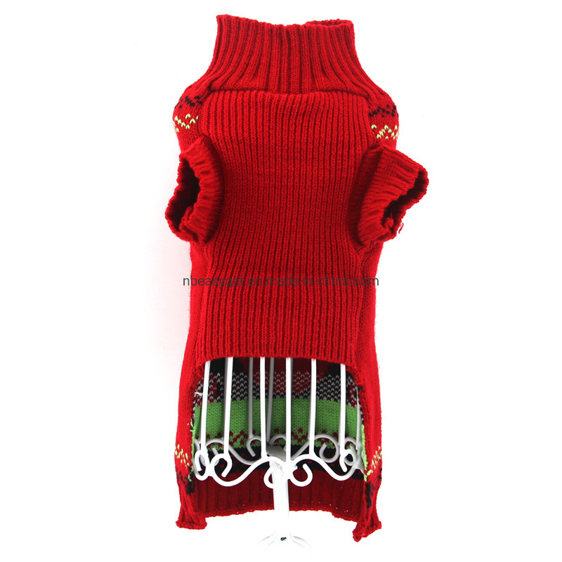 Pet Christmas Sweater Dog Cat Christmas Reindeer Snowflakes Turtleneck Knit Sweater Winter Soft Warm Stretch Pullover Jumper Christmas Clothes Apparel Esg12469