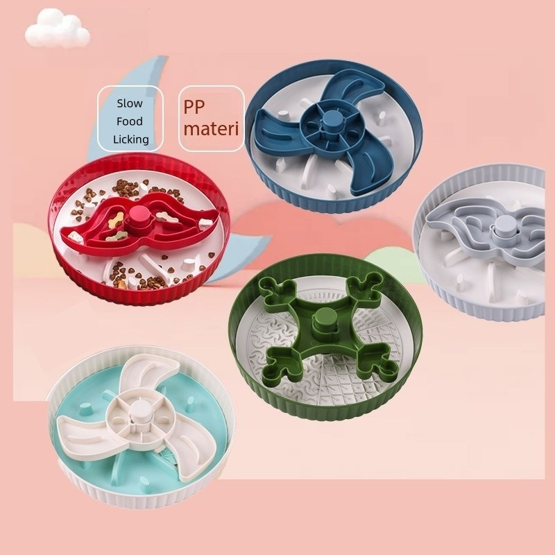 Pet Supplies New Pet Plastic Feeder Licking Mat Slow Feeding Dog Bowl