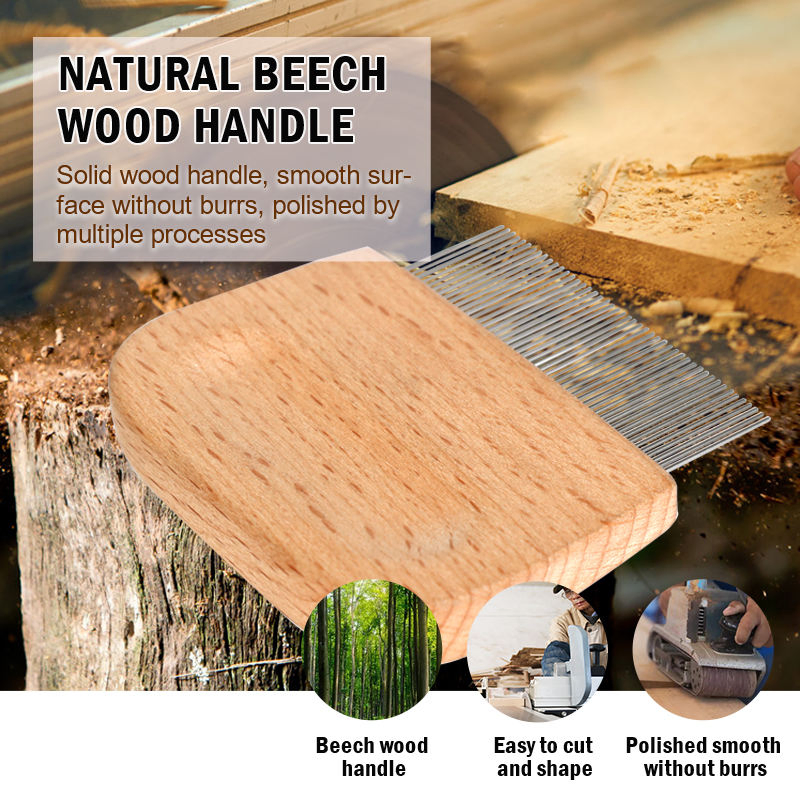 Small Wooden Handle Pet Flea Removal Tool for Grooming and Cleaning