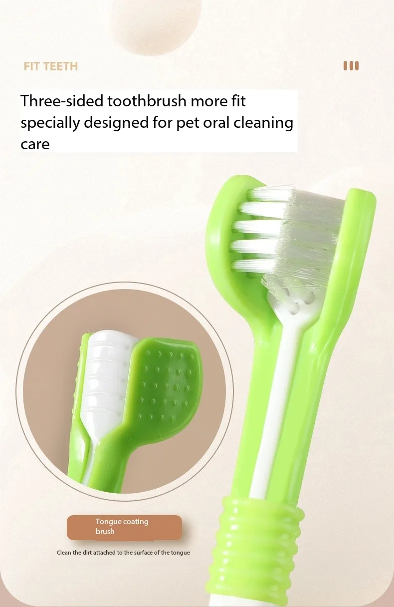 3-Sided Pet Toothbrush Detail 5