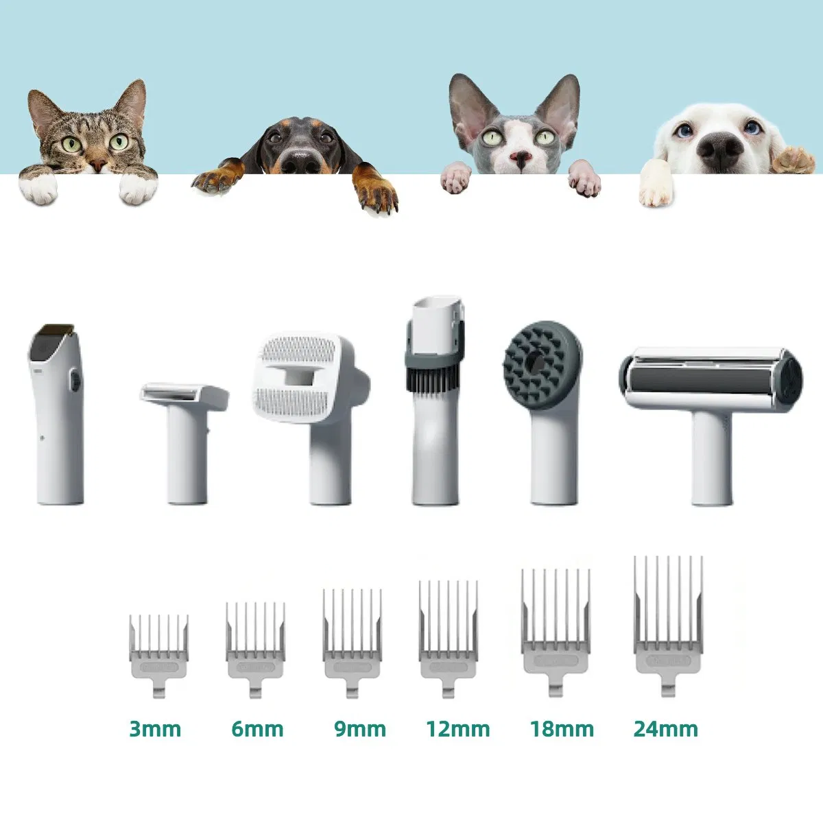 OEM Cat Dog Pet Grooming Kit Powerful Suction Large Capacity cleaning Tool