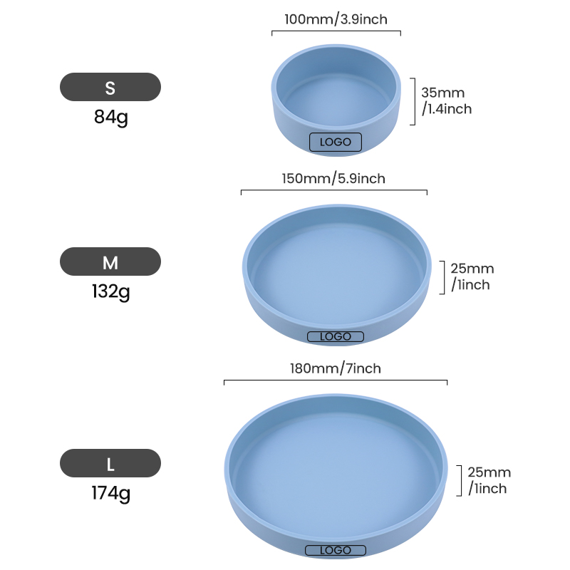 Factory Price OEM Custom Wholesale Reusable Slicon Cat Dish Plate Food Grade Silicone Dog Feed Feeding Slow Water Bowls for Pet Food Storage